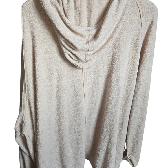 Oversized Hooded Cardigan Open Front XL CREAM Fleece - Picture 4 of 11